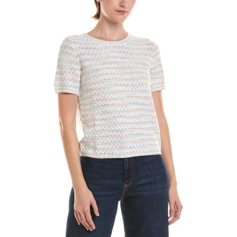 Nic & Zoe Womens Palette Mix Sweater T-Shirt, Green